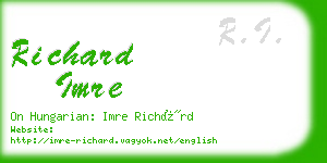 richard imre business card